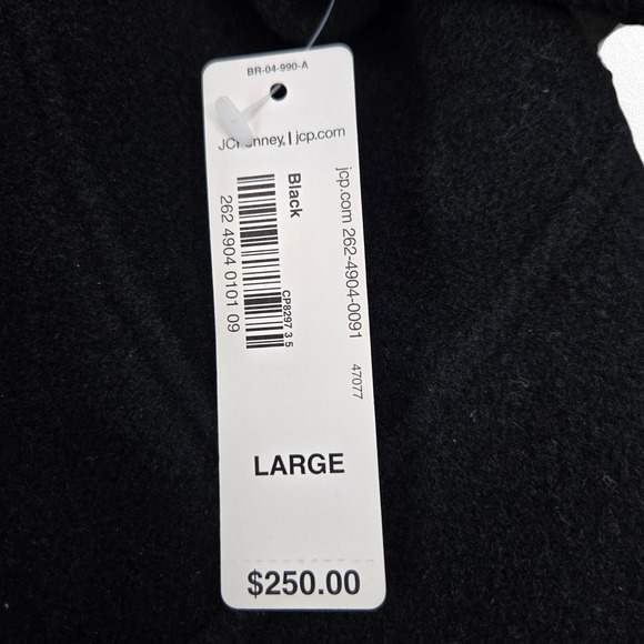 Worthington Black Wool Blend Button Front Winter Dress Coat Size Large NWT - Picture 6 of 11